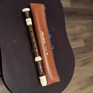 Brown and Cream Recorder with Case